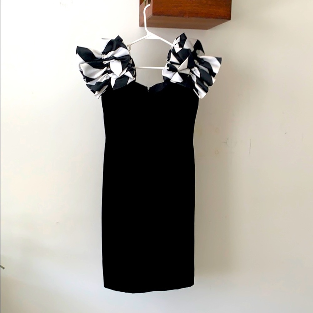 Vintage Black Velvet Sheath Dress